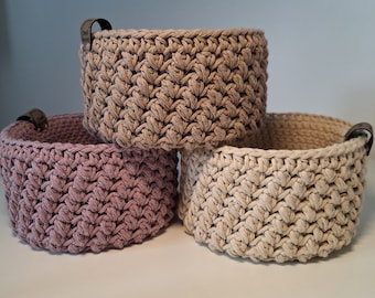 Storage Baskets, Handmade Baskets, Crocheted Baskets, Sturdy Baskets, Lined Baskets, Home Tidy, Home Organiser, Key Holder, Birthday Gift