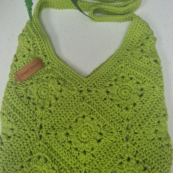 Crocheted Bag, Across the body bag, Handmade Bag, Granny Square Bag, Cross Bodybag, Lined crocheted bag, Shoulder Bag