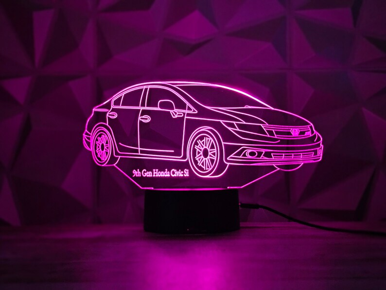 Car Enthusiast SI Lamp , Multicolor 3D Illusion, Unique Gift for Him