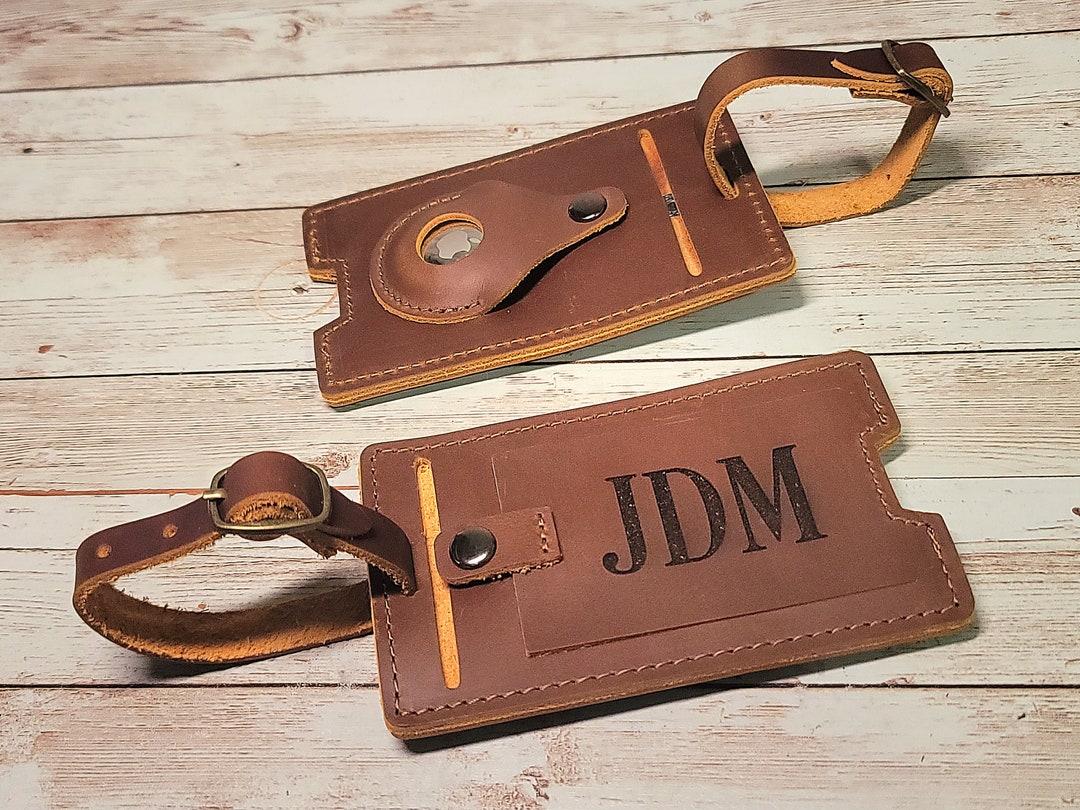 AirTag Holder Luggage Tags Personalized, Leather Tags, Luggage Tag