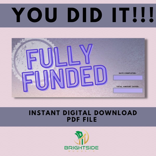 Fully Funded | cash envelope size | Brightside Budgets