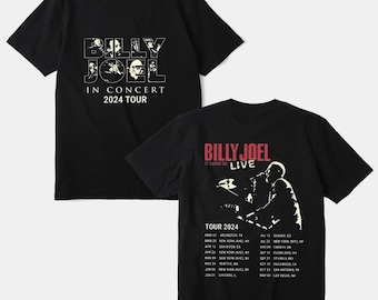 Live Concert Billy Joel In Music Tour 2024 Crewneck Short Sleeve Unisex T-shirt