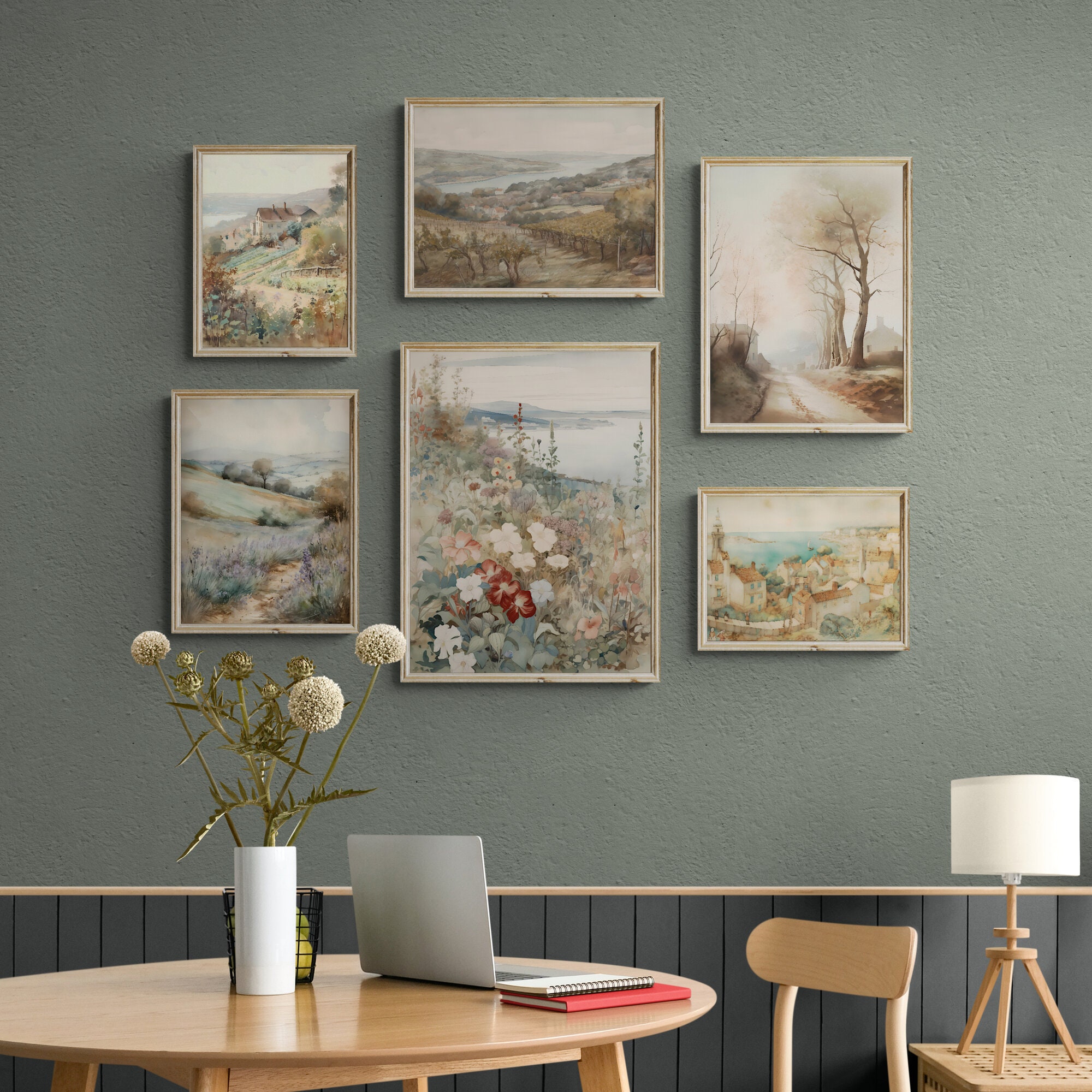 Set of 6 Vintage French Country Wall Art Prints Cottagecore Etsy