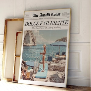 Newspaper Print, Dolce Far Niente, La Dolce Vita, Italian Summer Wall Art Magazine Headline | Trendy Wall Art Vintage, Printable Wall Art