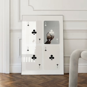 Lucky Girl Syndrome Wall Art Trendy Playing Cards Print Ace Of Clubs  | Retro Decor | Dorm decor Vintage Minimalist art  | Instant Download