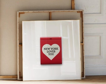 New York Loves You, New York wall art, Trendy Retro Matchbook Print, Red Wall art | Vintage Matchbox, Apartment Aesthetic | Digital Download