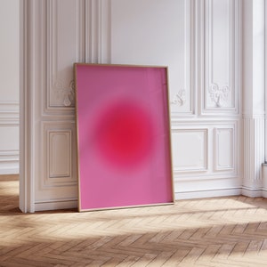 Abstract Aura Wall art, Pink art, Hot Pink, Purple Gradient art, Colorful Wall Poster, Maximalist | Funky Art | Instant Download