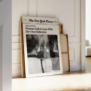 Trendy Newspaper Print, Hot Girls Wall Art, New York News | That Girl Vintage Bar Cart, It Girl Dorm Retro Wall Art | Instant Download