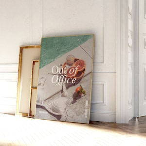 Minimal Out of Office Print, Retro Coastal Beach Wall Art, Magazine Print | Office Decor,  Bar Cart Art, Italian Summer | Instant Download