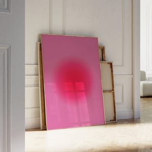 Abstract Aura Wall art, Pink art, Hot Pink, Purple Gradient art, Colorful Wall Poster, Maximalist | Funky Art | Instant Download