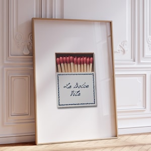 Coastal Matchbox Print La Dolce Vita trendy muurkunst, vintage blauw retro decor, Italië poster afdrukbare minimalistische poster | Direct downloaden
