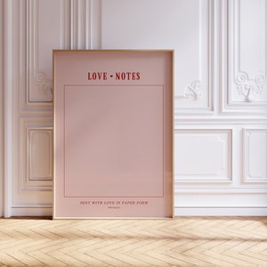 Kokette Liebeshinweis Wandkunst, Trendy Ästhetischer Druck, Liebesbrief, Rosa Wandkunst, College Wohnheim Dekor, Retro Vintage Kunst | Sofort Download