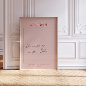 Trendy Pink Wandkunst, Girly Plakat, Kokette Liebeshinweis Wandkunst, Liebesbrief, Pink Wandkunst, College Dorm Decor | Sofort Download