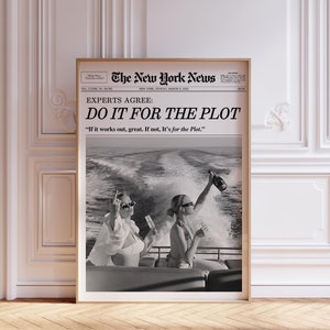 Do it for The Plot トレンディな新聞ポスター、レトロな美的ガーリーポスター、ニューヨークニュース | 即時ダウンロード、印刷可能な壁アート