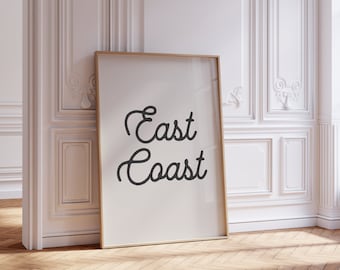East Coast Print, Western Wall art, Coastal Cowgirl Decor, Coastal Wall Art, Minimalist Wall art Print, Aesthetic Trendy Printable Wall Art