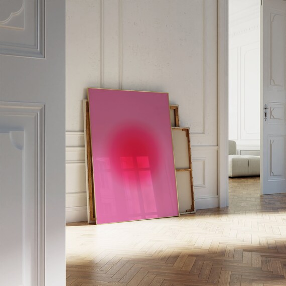 Abstract Aura Wall art, Pink art, Hot Pink, Purple Gradient art, Colorful Wall Poster, Maximalist | Funky Art | Instant Download