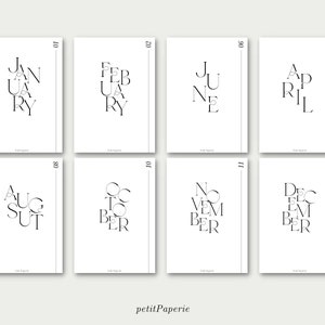 MONTHLY PRINTABLE A5 Planner Dividers | Simple, Modern Minimalist ...
