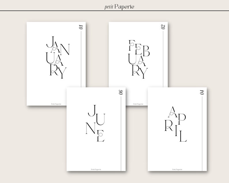 MONTHLY PRINTABLE A5 Planner Dividers Simple Modern - Etsy
