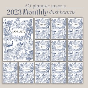 MONTHLY Printable Planner Dividers | Modern Minimalist Planner Inserts ...
