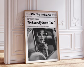 Trendy Newspaper Print Funny New York Wall Art Retro Magazine Poster, Bathroom Wall Print, Girly Dorm Room Retro Decor | Instant Download