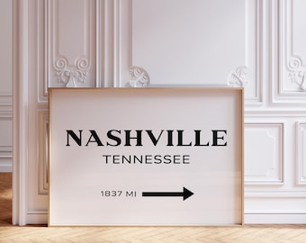 Nashville Wall Art Print, Trendy Nashville Wall art Tennessee College Dorm Poster Apartment Aesthetic | Instant Digital Download