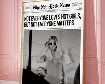 Trendy Newspaper Print, Retro fashion Newsprint Headline Poster, Apartment Decor, Preppy Wall Art, College Dorm | Instant Download