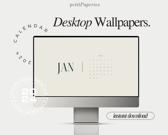 Desktop Wallpaper 2024 Calendar Cream & Green Classic That Girl Aesthetic  Minimalist Simple Design, Neutral Boho Mac and Windows - Etsy Canada