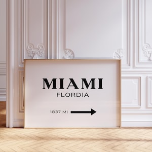 Miami Wall Art Print, Trendy Miami Florida Wall art College Dorm Poster Marfa Apartment Aesthetic | Instant Digital Download