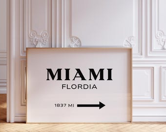 Miami Wall Art Print: Retro Florida Travel Poster (Digital Download)
