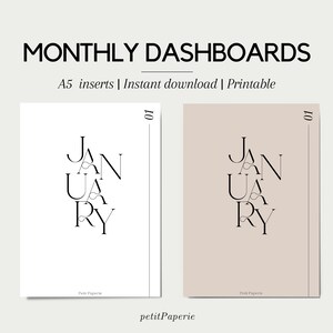 MONTHLY PRINTABLE A5 Planner Dividers Simple, Modern Minimalist Planner ...