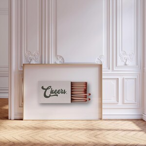 Vintage Matchbox Wall art Print, Cheers, Trendy Green Wall art, Kitchen decor, Printable Poster, Trendy Wall Art | Instant Download