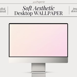 Sfondo per desktop con tema femminile rosa Aura sfumato morbido / Sfondi per desktop e laptop con sfocatura sfumata e pastello minimale / Download immediato