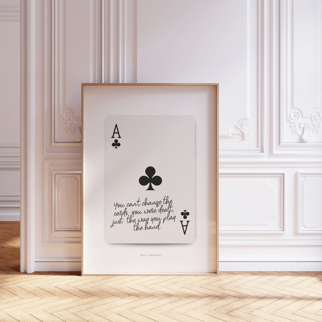 Playing Card Print, Trendy Wall Art, Ace Playing Card, Ace of