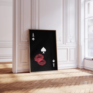 Impressões de arte de parede, Arte de parede de cartas de baralho da moda, Ás de espadas, Impressões de arte de parede preta retrô | Estética de apartamento | Download instantâneo