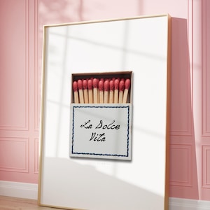 Muurkunst kust La Dolce Via blauw-witte luciferafdruk trendy vintage blauw decor, boerderijposter minimalistisch | Direct downloaden