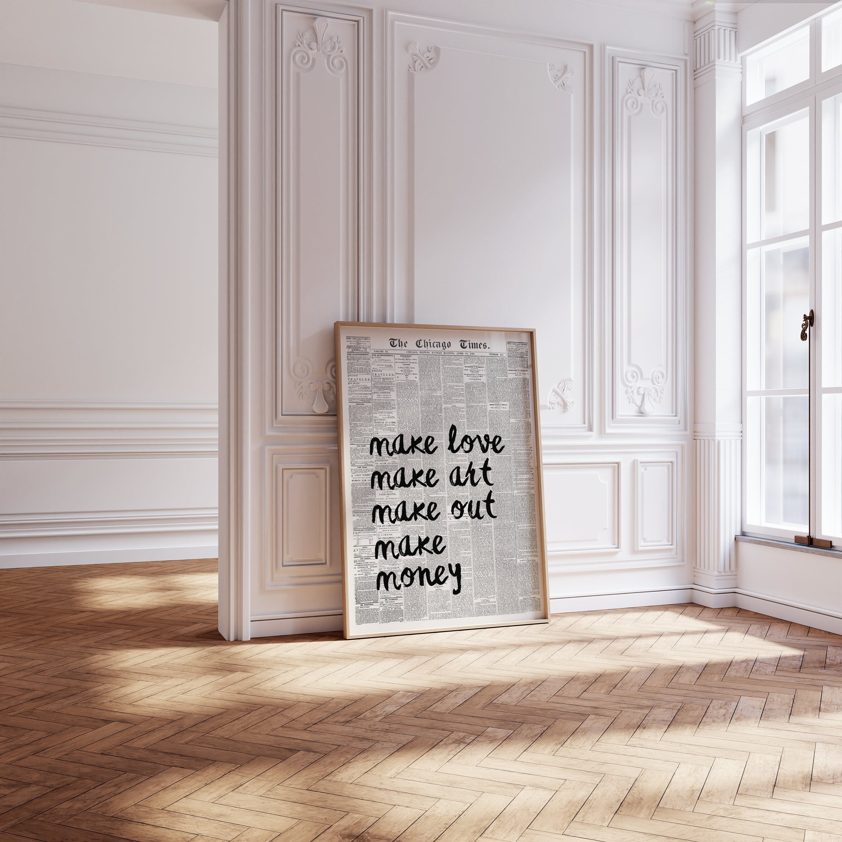Retro Wall Art, Aesthetic Wall art, Make love Make Art Quote Print, Trendy Wall Art, Dorm Room Decor, Aesthetic Wall Art | Digital Print
