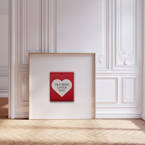 Ole Miss Loves You, trendy retro luciferdoosje, rode muurkunst, Mississippi-print | Vintage luciferdoosje, appartement esthetiek | Digitale download