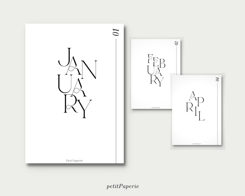 MONTHLY PRINTABLE A5 Planner Dividers Simple Modern - Etsy