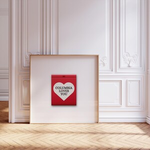 Columbia Loves You, kunst aan de muur Mizzou, trendy retro luciferboekprint, rode muurkunst | Vintage kunst, appartementesthetiek | Digitale download