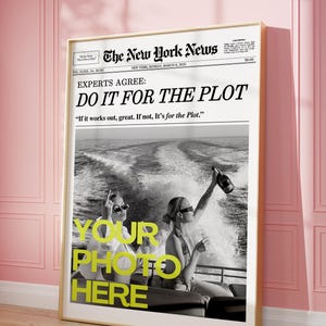カスタム新聞プリント、Do It for the PLOT、パーソナライズされた大学寮の壁アート、デジタルダウンロード、パーソナライズされた壁アート | Petit Paperies