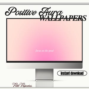 Sfondi desktop con affermazioni rosa e sfumatura positiva / Sfondi desktop e laptop minimali e carini con sfocatura sfumata / Download istantaneo