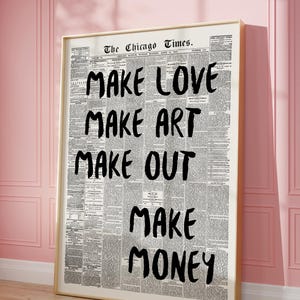 トレンディな新聞 愛し合う アートを作る レトロな壁アート 引用プリント レトロなタイポグラフィ アパートの美的 バーカートの装飾 | デジタルプリント
