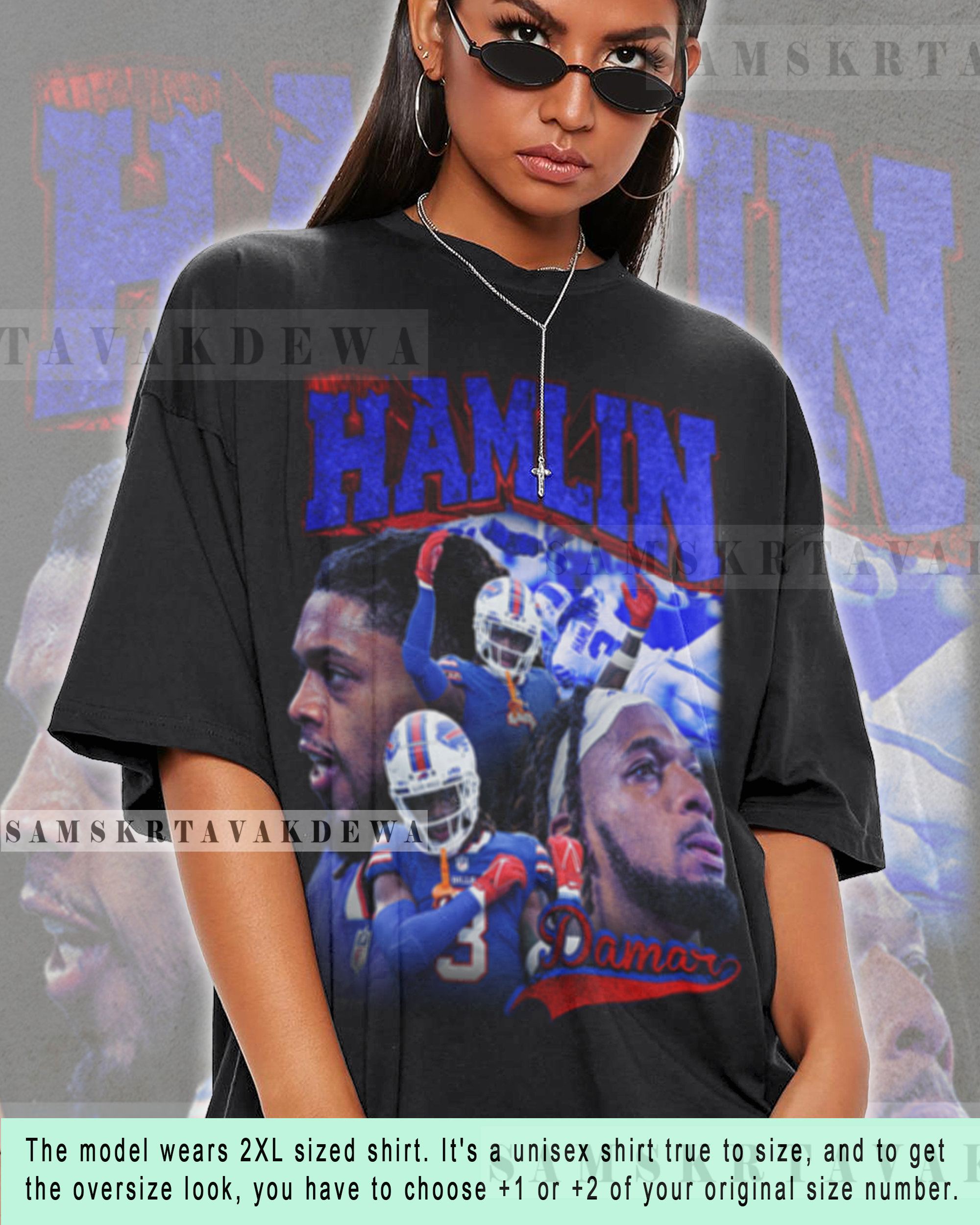 AbahKecil Damar Hamlin Shirt Gift for Women and Man Damar Hamlin Tshirt Homage Damar Hamlin Sweatshirt Hamlin Vintage T-Shirt Retro Football FHD338