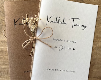 Kirchenheft Trauung Nr. 01 | personalisierbar | Katholischer Gottesdienst | kirchliche Trauung | Hochzeit | Kirche Heft