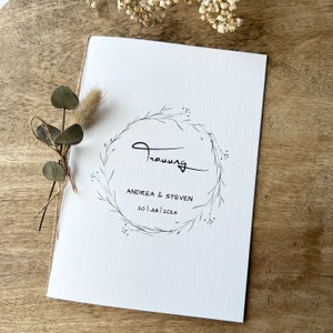 Kirchenheft Trauung Nr. 05 | personalisierbar | Katholischer Gottesdienst | kirchliche Trauung | Hochzeit | Kirche Heft | Eukalyptus