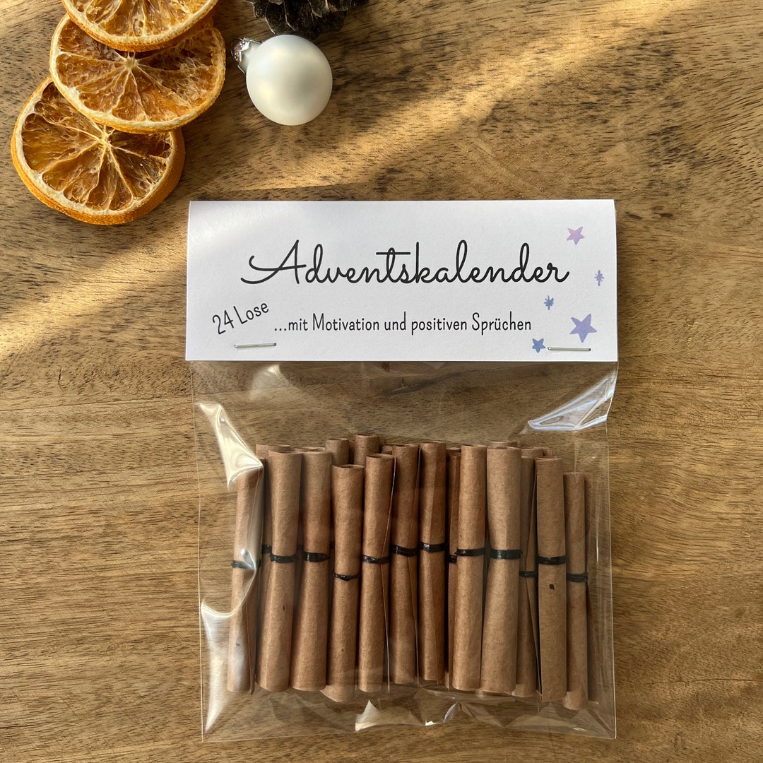 Adventskalender für Kinder 24 Lose mit motivierenden positiven