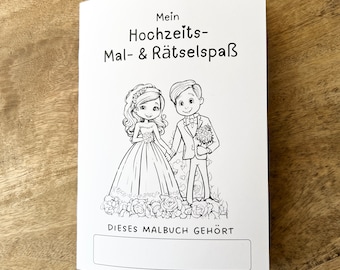 Malbuch Nr. 2 | Malbuch Hochzeit für Kinder | Mal - & Aktivitätenbuch | Rätselspaß für Kinder | Unterhaltung Kinder Hochzeit | DIN A5