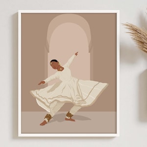 Kathak Dancer Print: Indian Classical Dance, Ethnic Home Decor (Digital Download)