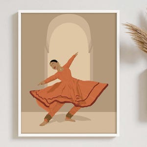 Kathak Dancer Print: Indian Dance Art, Desi Art (Digital Download)