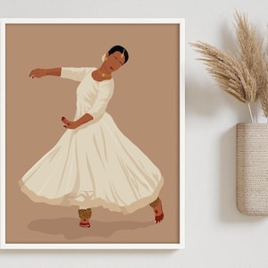 Indian classical dance wall art, Kathak dance, Cultural Art, Classical dance, Desi Art, Ethnic Home Decor, Indian art , Dancer Gift